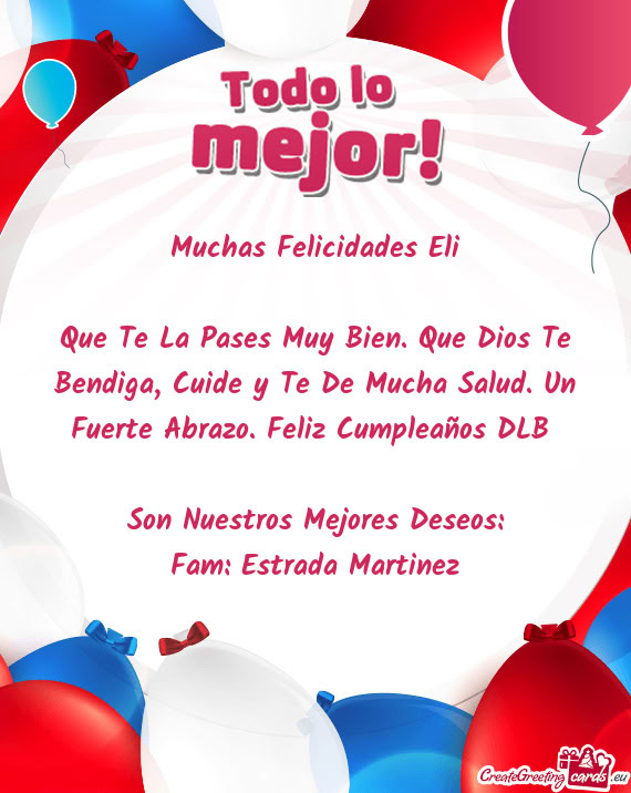 Muchas Felicidades Eli