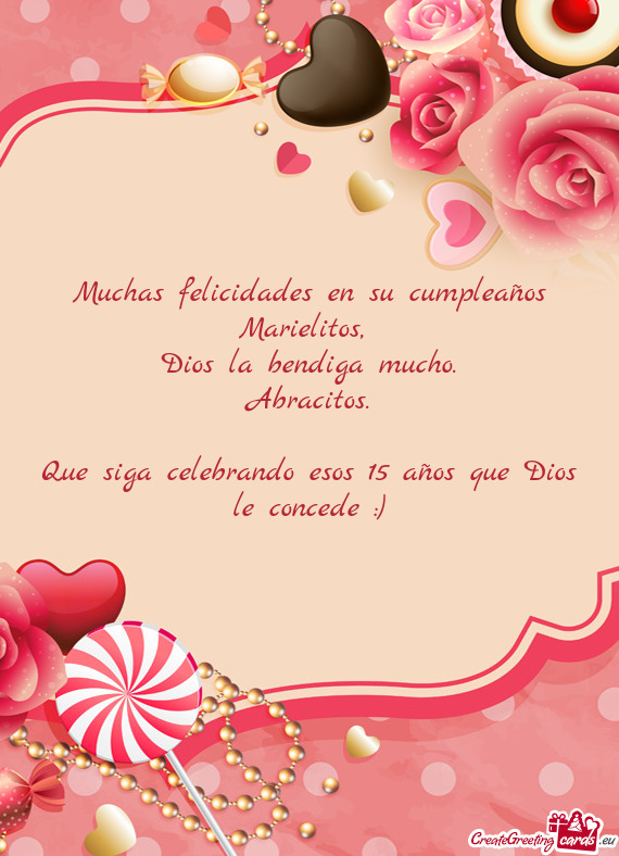 Muchas felicidades en su cumpleaños Marielitos