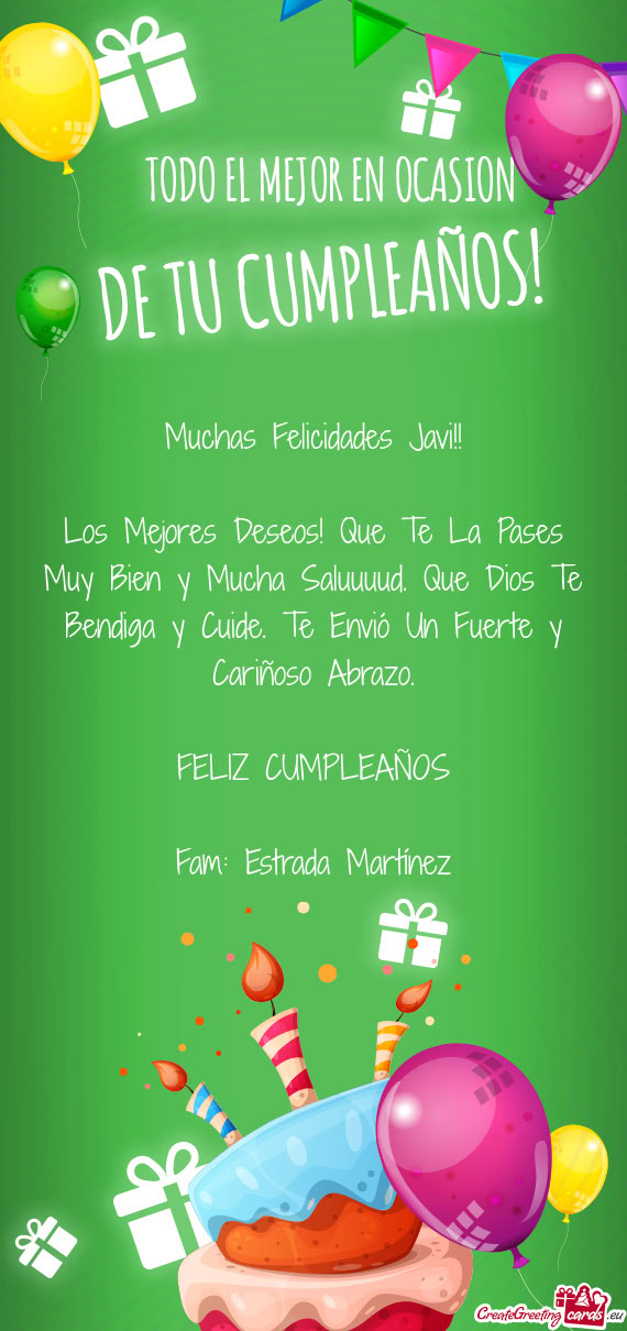 Muchas Felicidades Javi