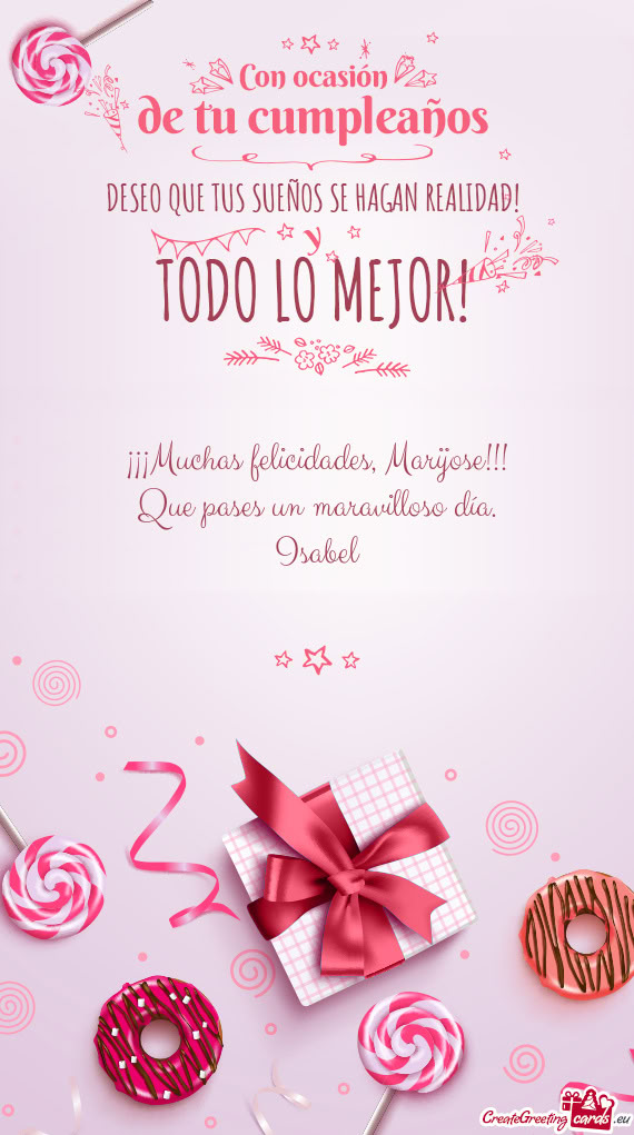 ¡¡¡Muchas felicidades, Marijose