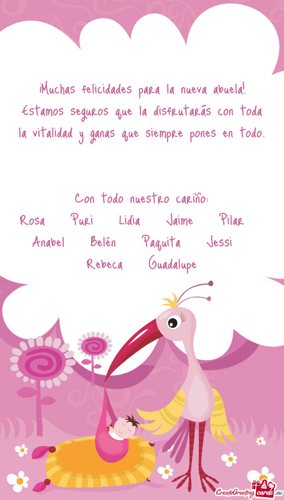 ¡Muchas felicidades para la nueva abuela