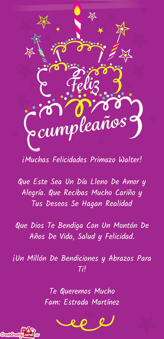 ¡Muchas Felicidades Primazo Walter