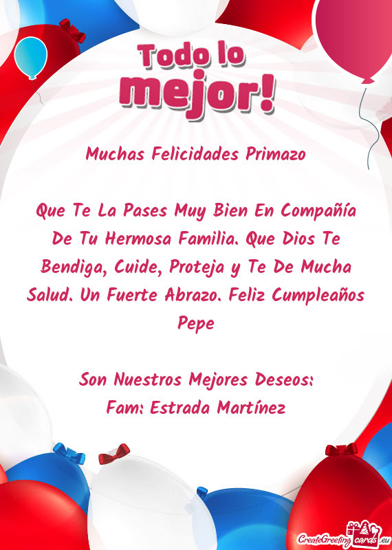 Muchas Felicidades Primazo