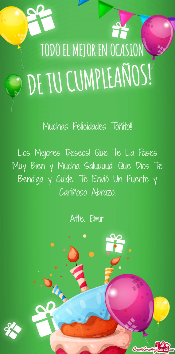 Muchas Felicidades Toñito