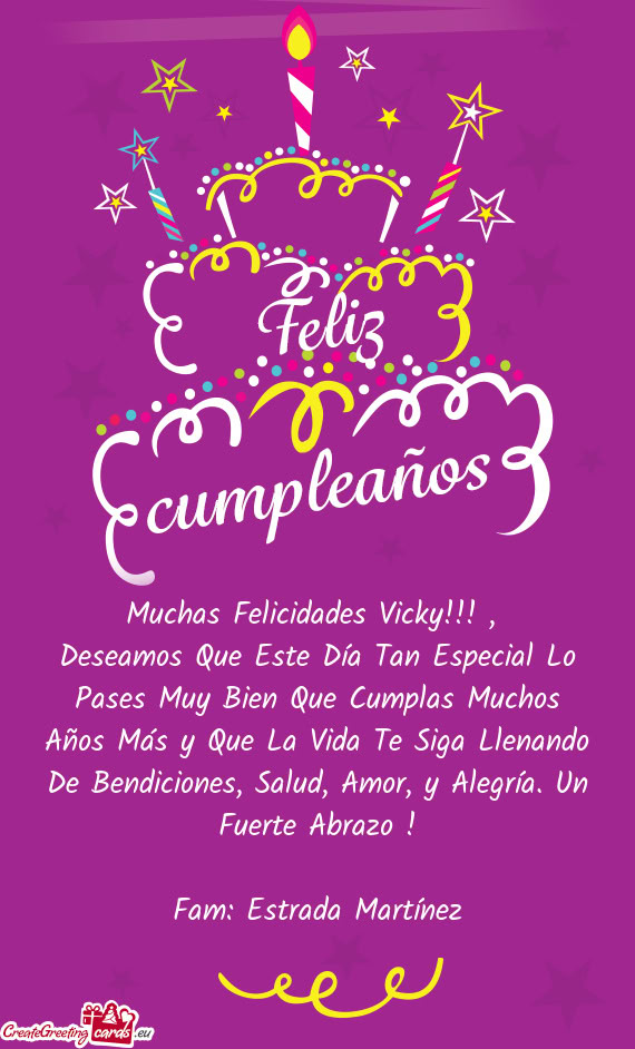 Muchas Felicidades Vicky