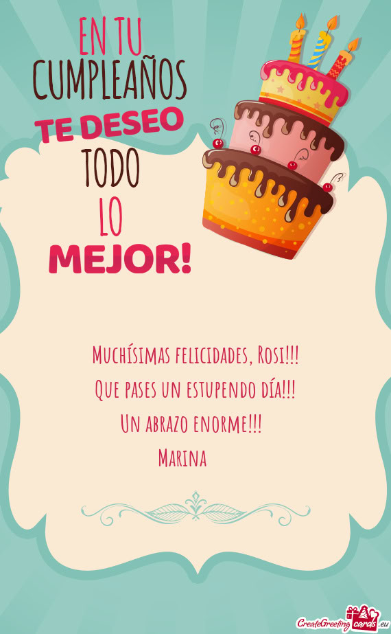 Muchísimas felicidades, Rosi