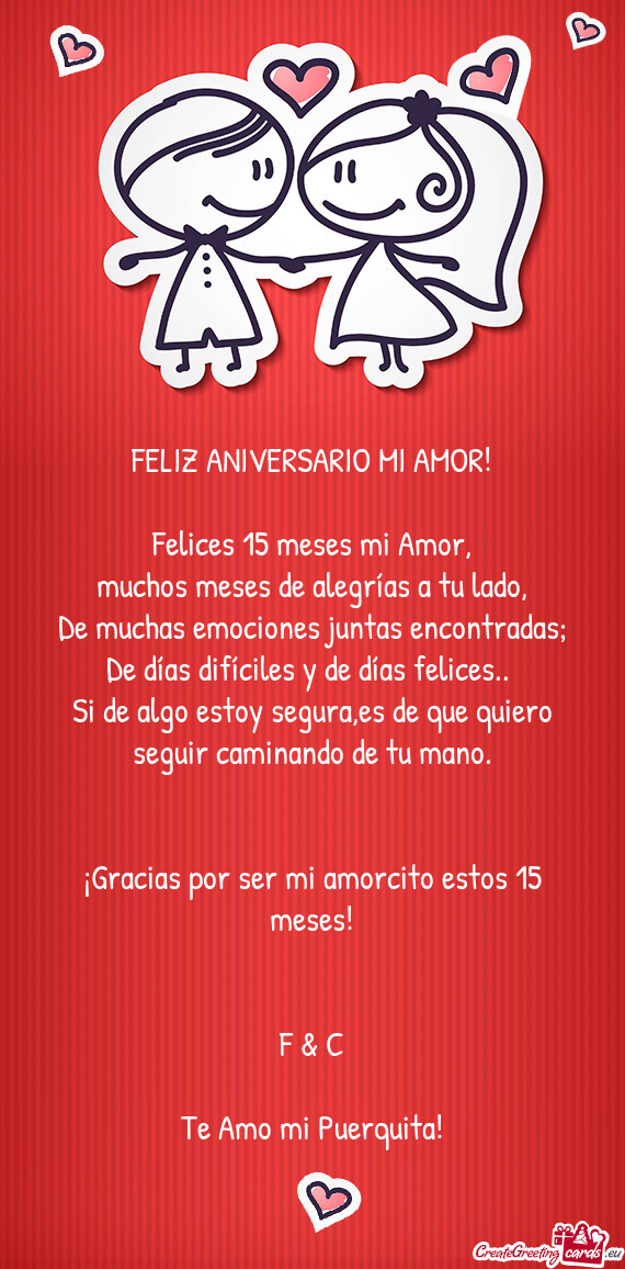 Muchos meses de alegrías a tu lado