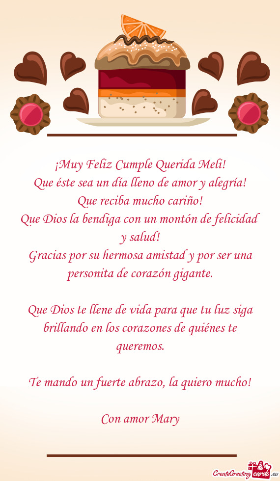 ¡Muy Feliz Cumple Querida Meli
