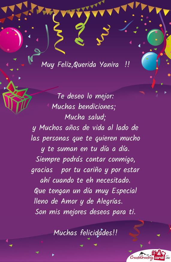 Muy Feliz,Querida Yanira🥳