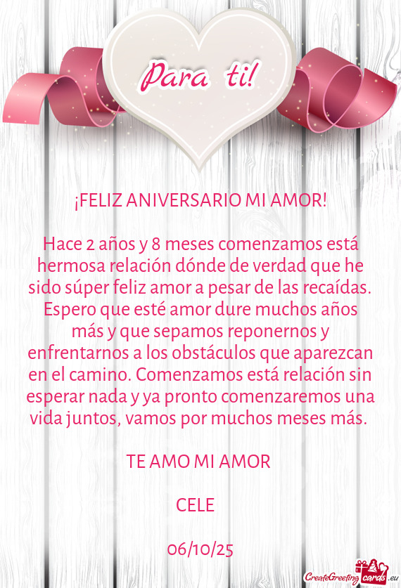 Nada y ya pronto comenzaremos una vida juntos, vamos por muchos meses más