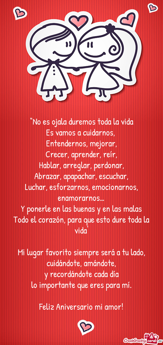 “No es ojala duremos toda la vida