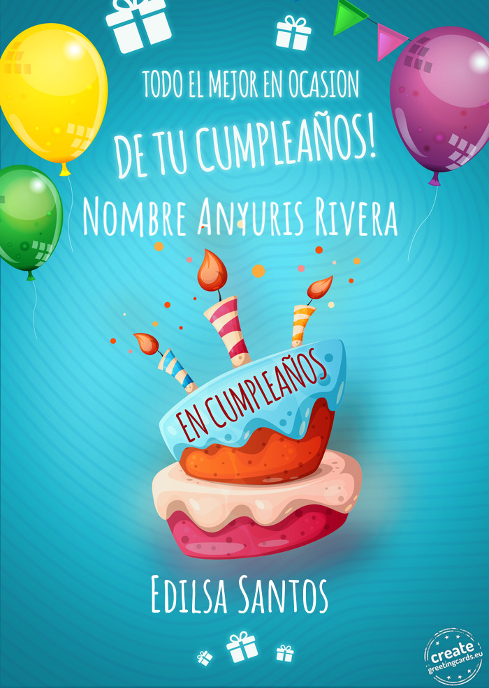 Nombre Anyuris Rivera Edilsa Santos