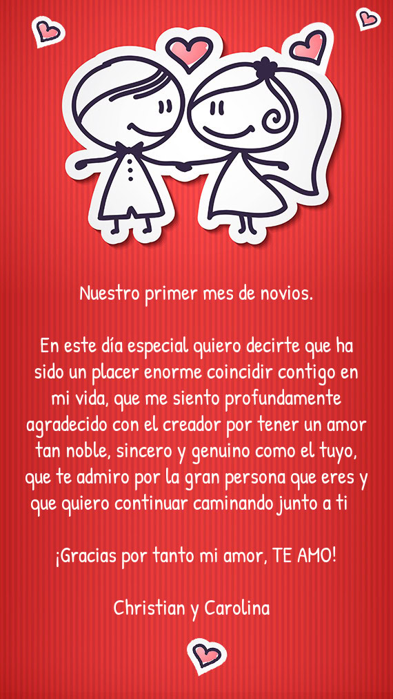 Nuestro primer mes de novios