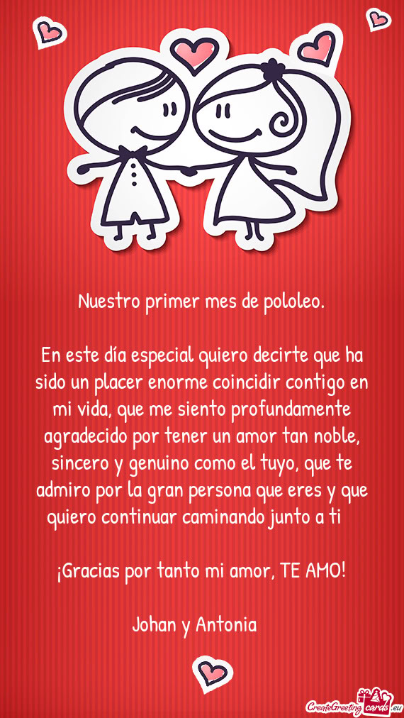 Nuestro primer mes de pololeo