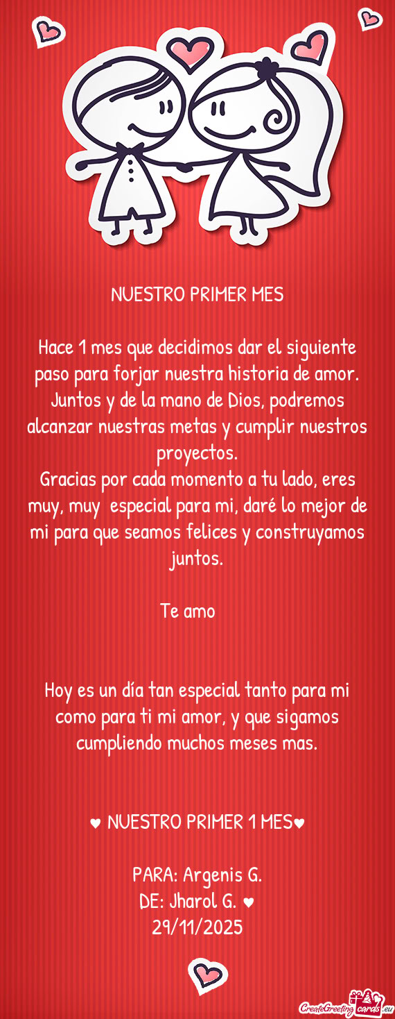 ❤️ NUESTRO PRIMER MES ❤️