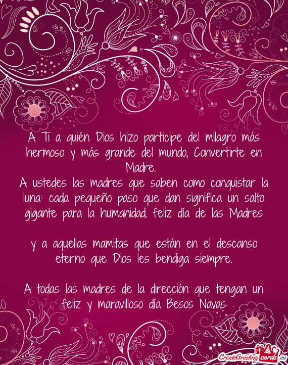 O gigante para la humanidad. feliz día de las Madres