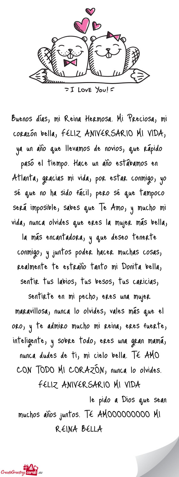 O que llevamos de novios, que rápido pasó el tiempo. Hace un año estábamos en Atlanta, gracias m