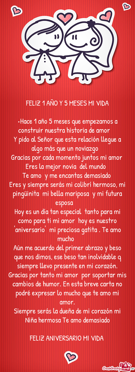 •Hace 1 año 5 meses que empezamos a construir nuestra historia de amor 🫶🏾💏