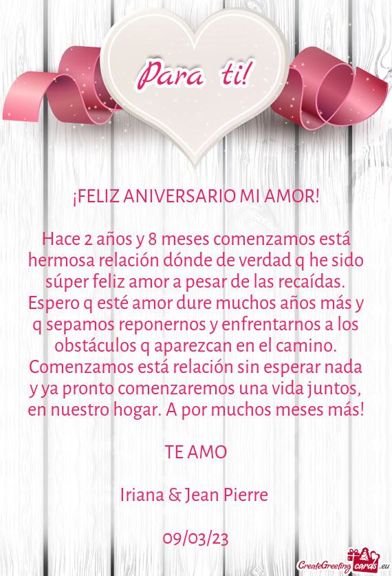 Or a pesar de las recaídas. Espero q esté amor dure muchos años más y q sepamos reponernos y enf