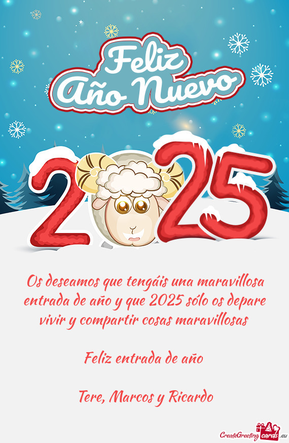 Os deseamos que tengáis una maravillosa entrada de año y que 2025 sólo os depare vivir y comparti