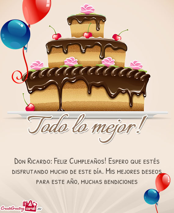 Para este año, muchas bendiciones