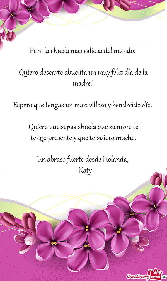 Para la abuela mas valiosa del mundo