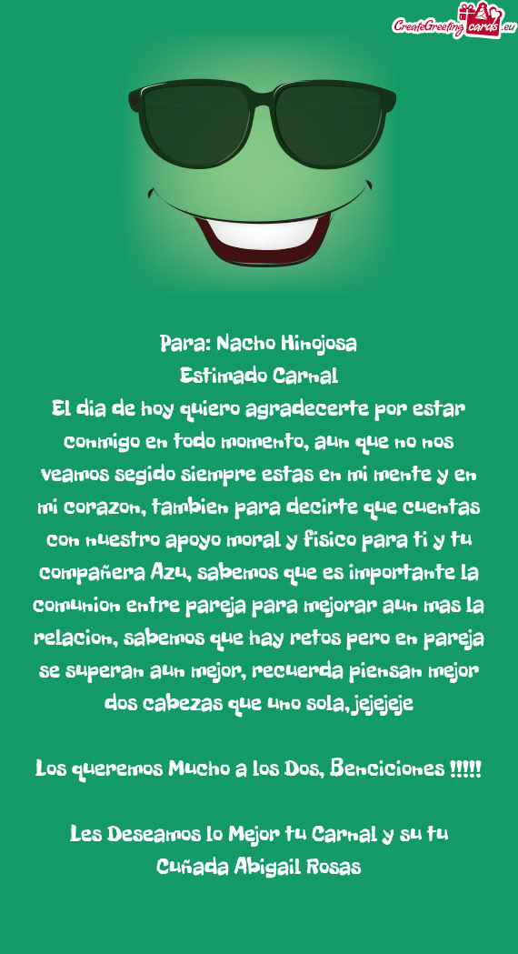 Para: Nacho Hinojosa
