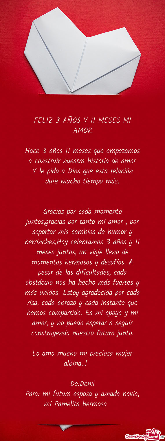 Por cada risa, cada abrazo y cada instante que hemos compartido. Es mi apoyo y mi amor, y no puedo