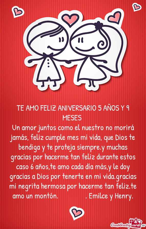 Proteja siempre.y muchas gracias por hacerme tan feliz durante estos caso 6 años,te amo cada día