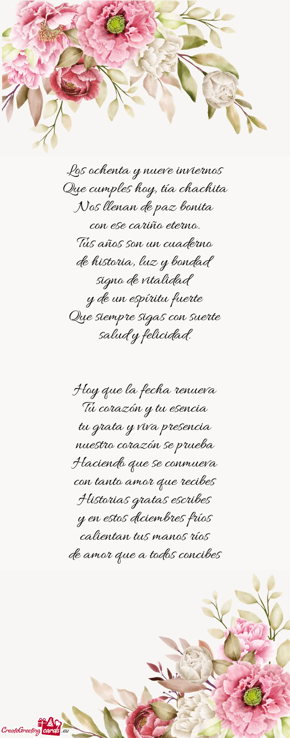 Que cumples hoy, tía chachita
