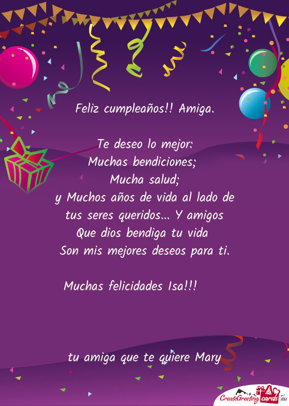 Que dios bendiga tu vida