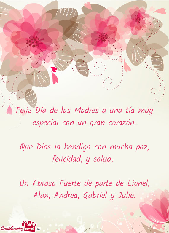 Que Dios la bendiga con mucha paz, felicidad, y salud