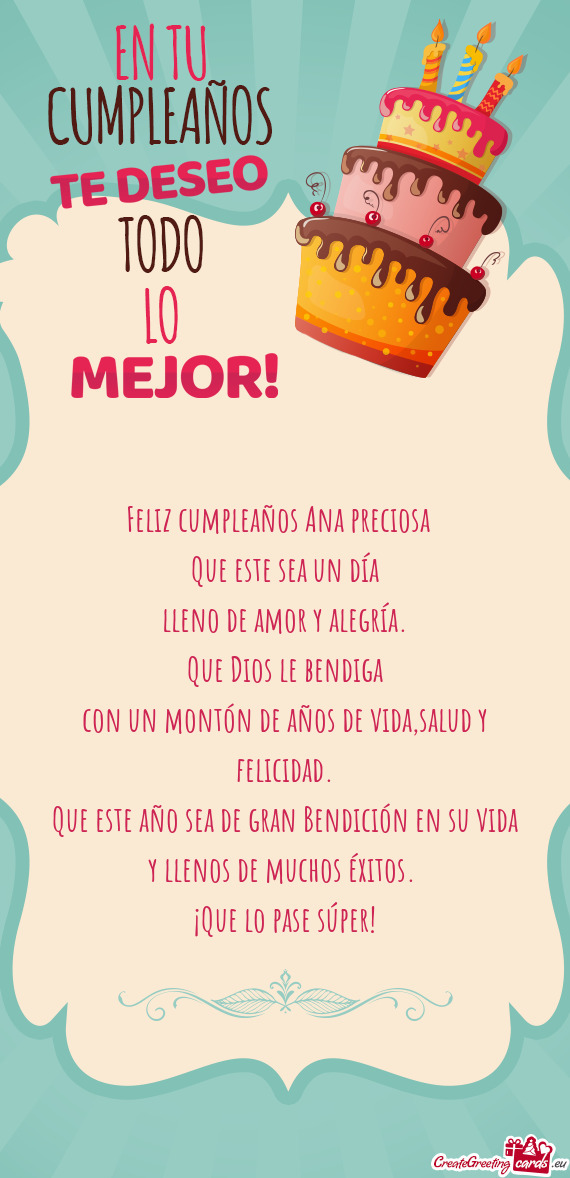 Que Dios le bendiga