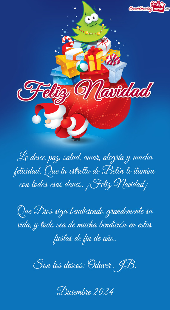 Que Dios siga bendiciendo grandemente su vida, y todo sea de mucha bendición en estas fiestas de fi