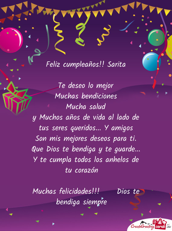 Que Dios te bendiga y te guarde