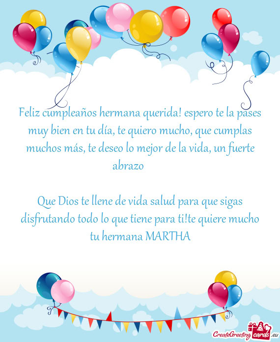 Que Dios te llene de vida salud para que sigas disfrutando todo lo que tiene para ti!te quiere mucho