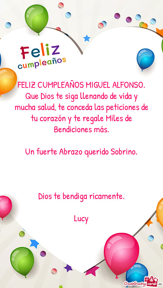 Que Dios te siga llenando de vida y mucha salud, te conceda las peticiones de tu corazón y te regal