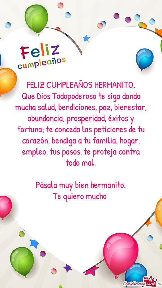 Que Dios Todopoderoso te siga dando mucha salud, bendiciones, paz, bienestar, abundancia, prosperida