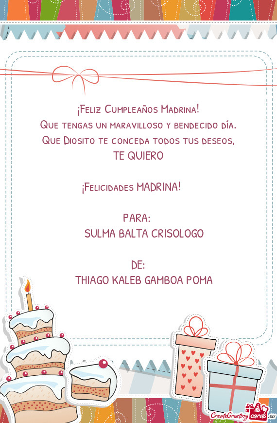 Que Diosito te conceda todos tus deseos