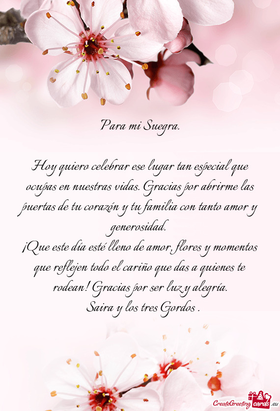 ¡Que este día esté lleno de amor, flores y momentos que reflejen todo el cariño que das a quiene