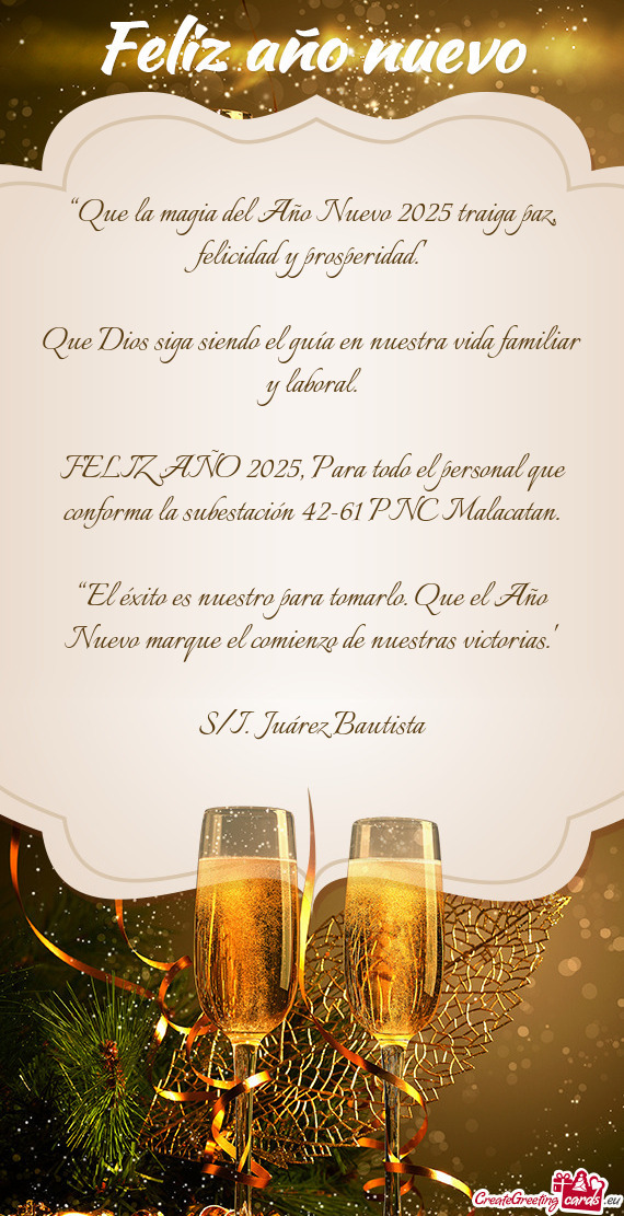 “Que la magia del Año Nuevo 2025 traiga paz, felicidad y prosperidad.”