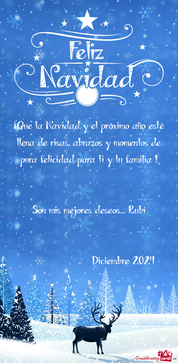 ¡Que la Navidad y el próximo año esté llena de risas, abrazos y momentos de pura felicidad para