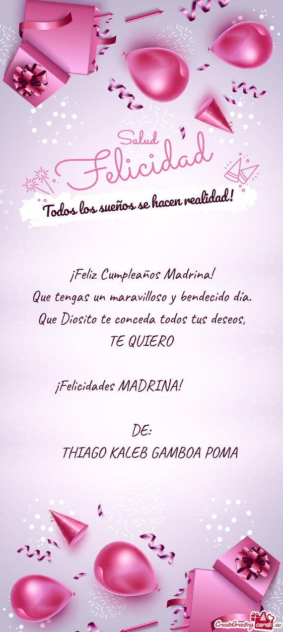 Que tengas un maravilloso y bendecido día