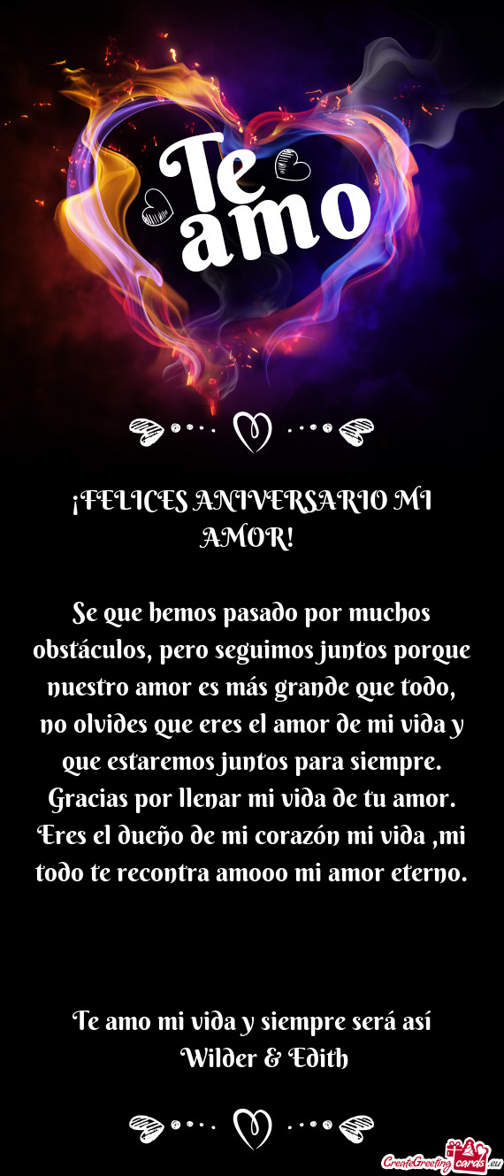 Que todo, no olvides que eres el amor de mi vida y que estaremos juntos para siempre