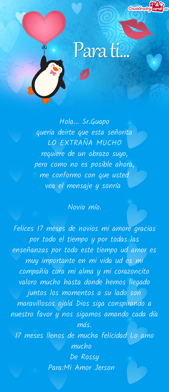 Queria deirte que esta señorita