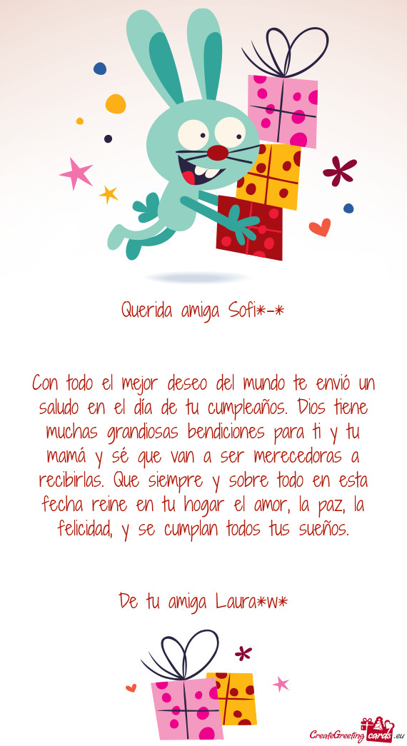 Querida amiga Sofi