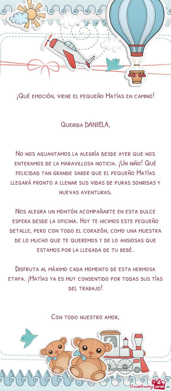Querida DANIELA