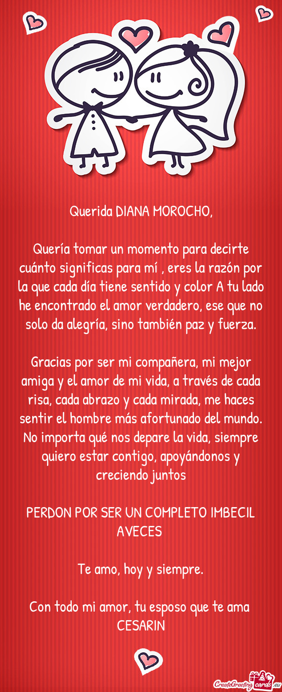 Querida DIANA MOROCHO