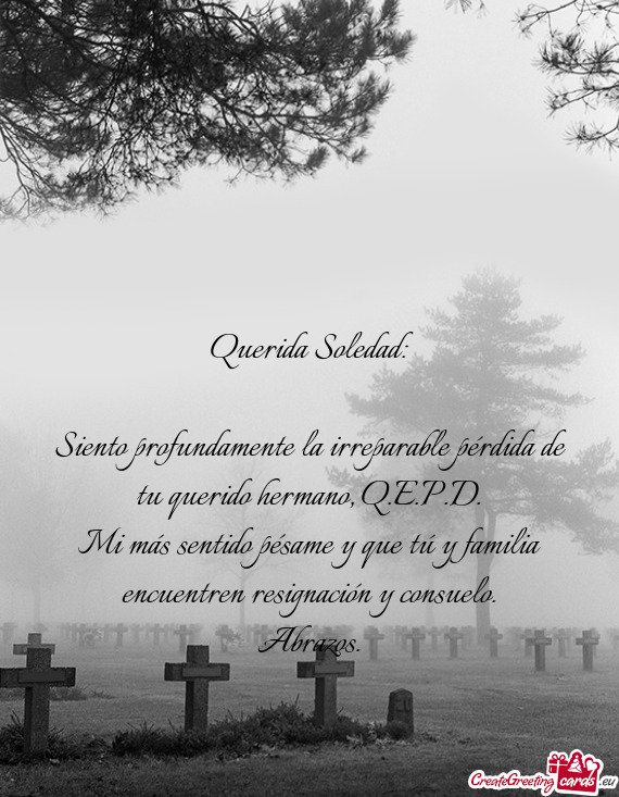 Querida Soledad