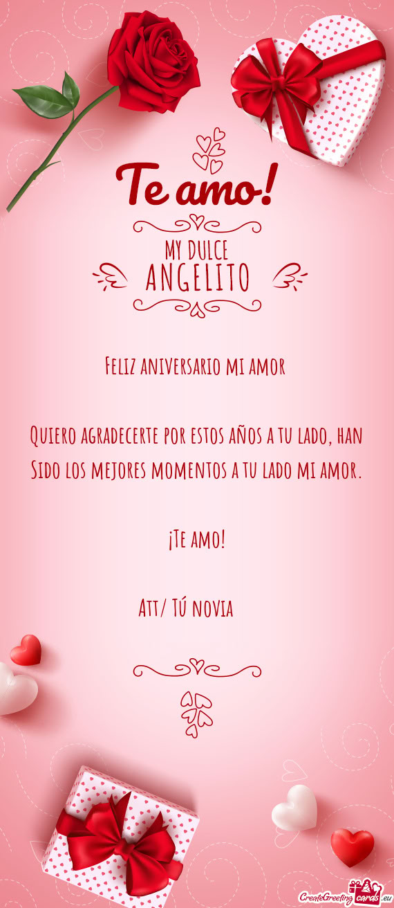 Quiero agradecerte por estos años a tu lado, han Sido los mejores momentos a tu lado mi amor